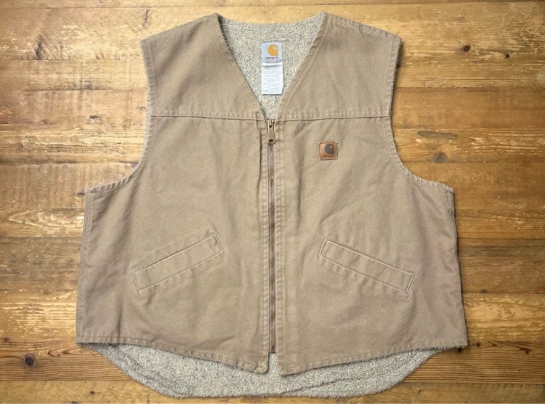 90s Carhartt USA製 ダックベスト ダック地 裏ボア ベスト 90 - メルカリ