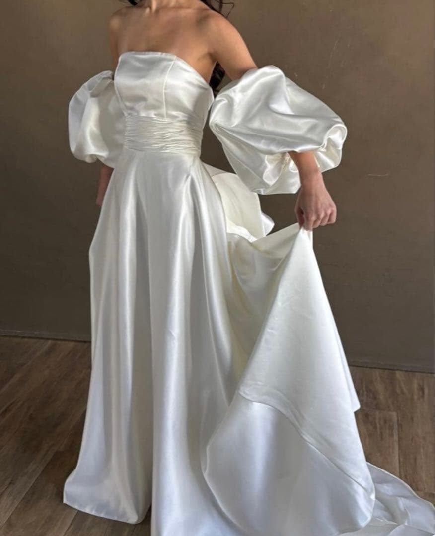 定価6万円】3way ウェディングドレス 取り外しパフスリーブ 前撮り