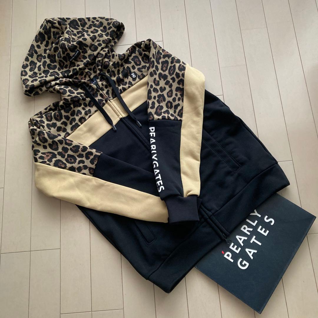 近年モデルPEARLY GATES ヒョウ柄フルジップパーカー サイズ0美品