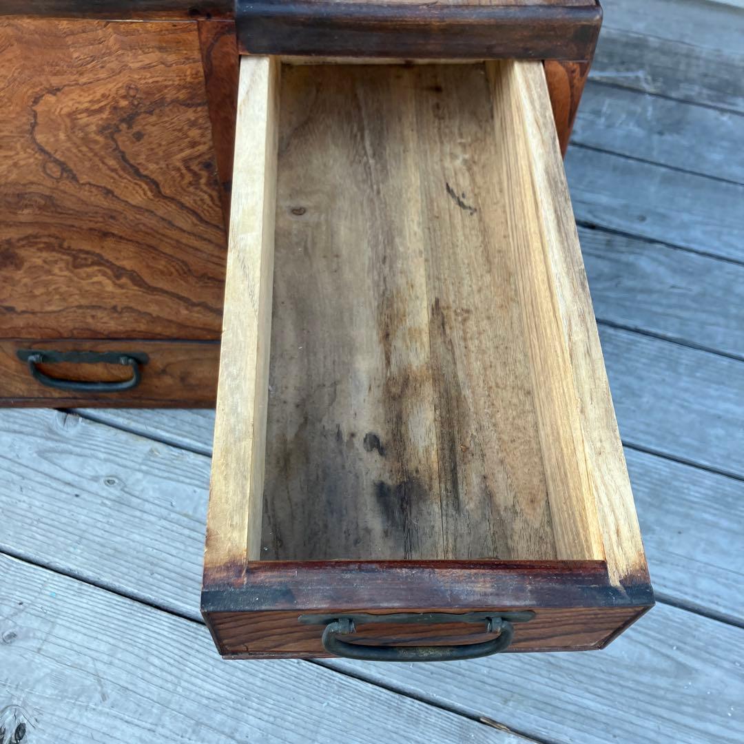 昭和レトロ 木製 長火鉢 5杯 引き出し収納付き 火鉢 囲炉裏 古家具