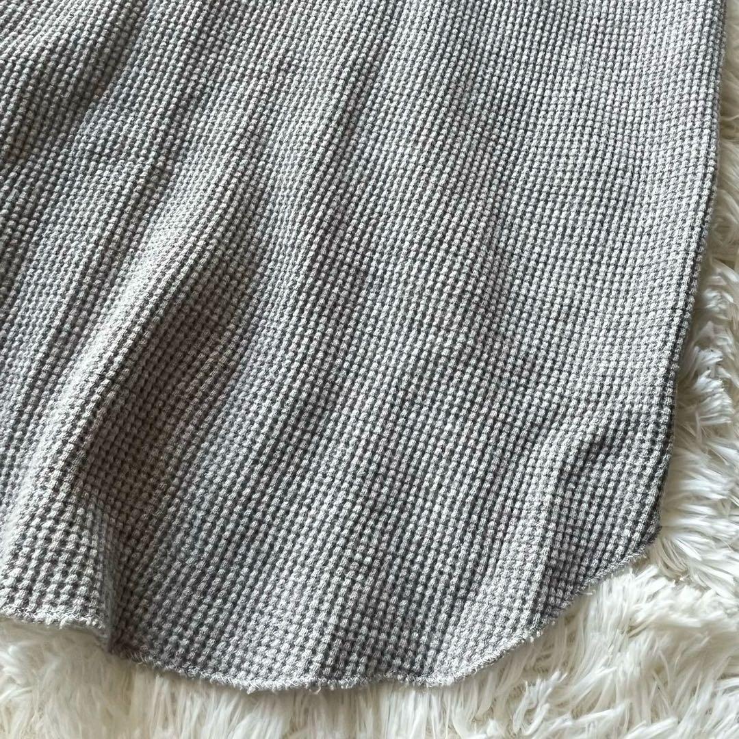 アメリカーナ ロングワンピース サーマル ワッフル ヘンリーネック