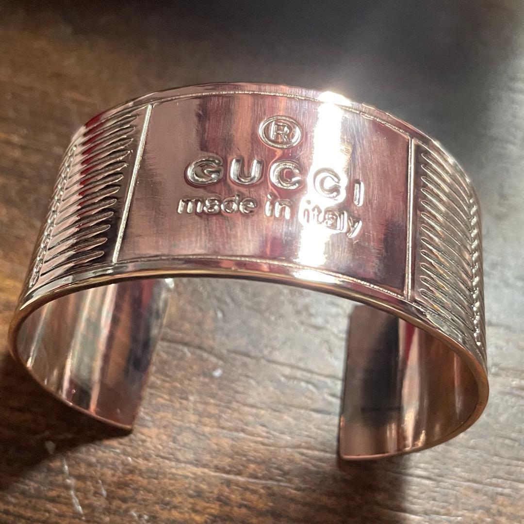 レア 希少 GUCCI ワイド 極太 バングル シルバー 925 イタリア