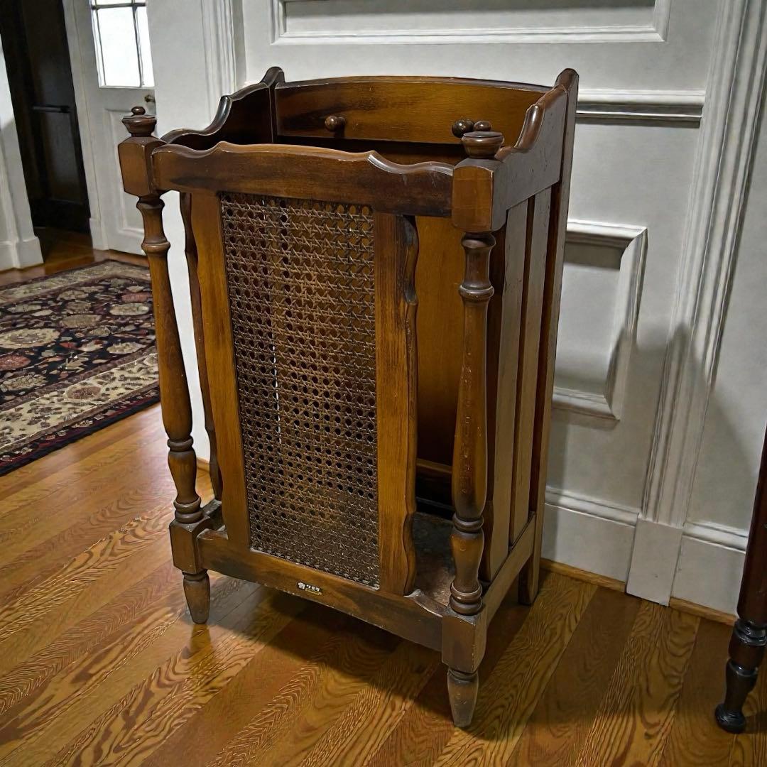 カリモク家具 karimoku コロニアル アンブレラスタンド 傘立て 籐張り