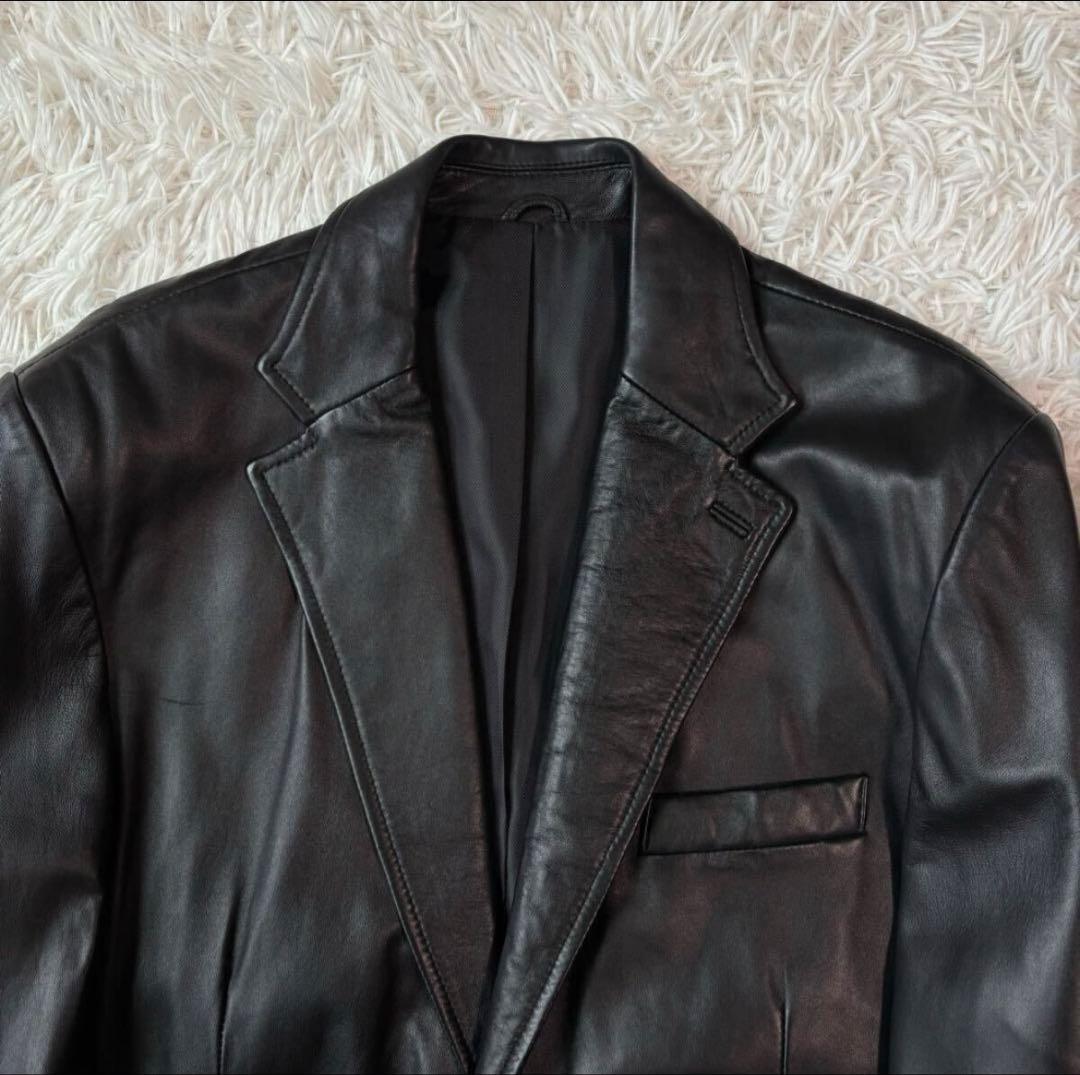 ✨極美品 L相当✨リコリス テーラードジャケット ラムレザー オーバー