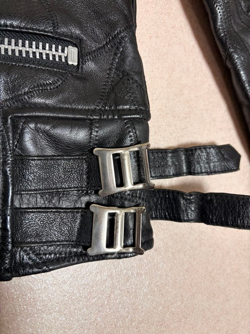 希少 美品 fuudobrain ツギハギ 本革 シングルライダースジャケット