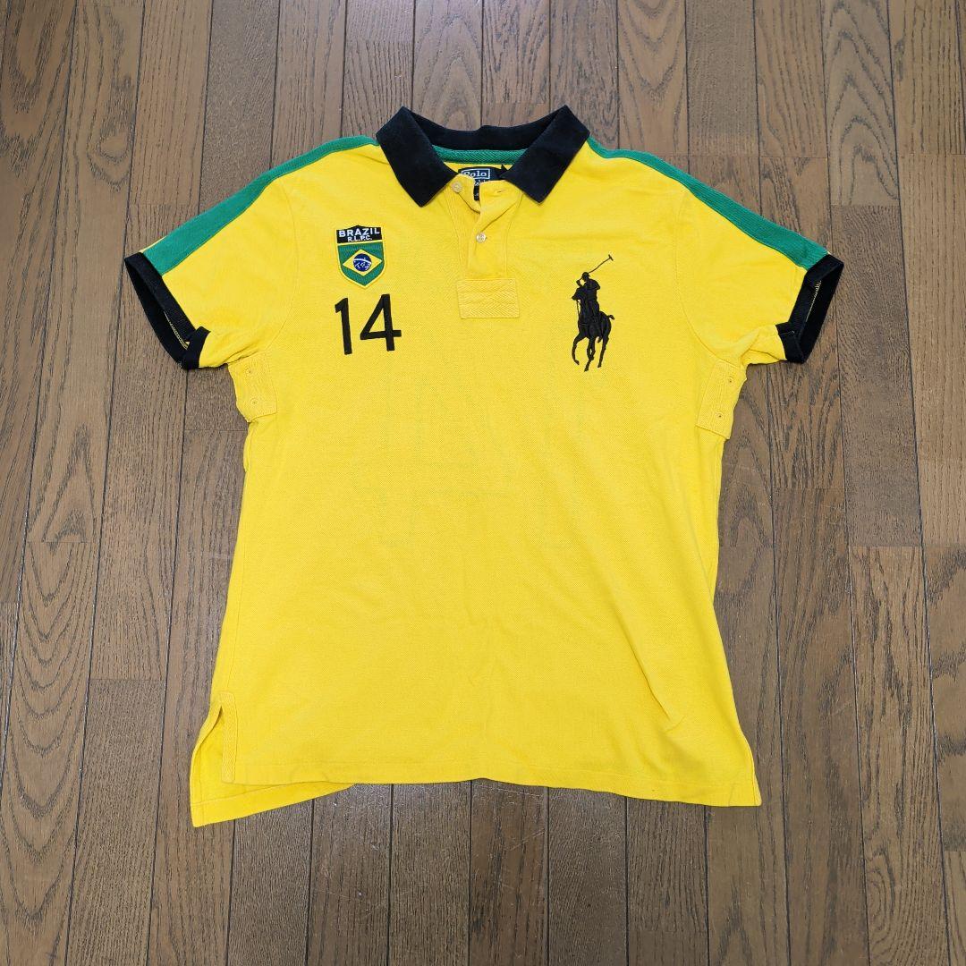 90s SWAG ラルフローレン ブラジル イエロー ビッグポニー ポロシャツ