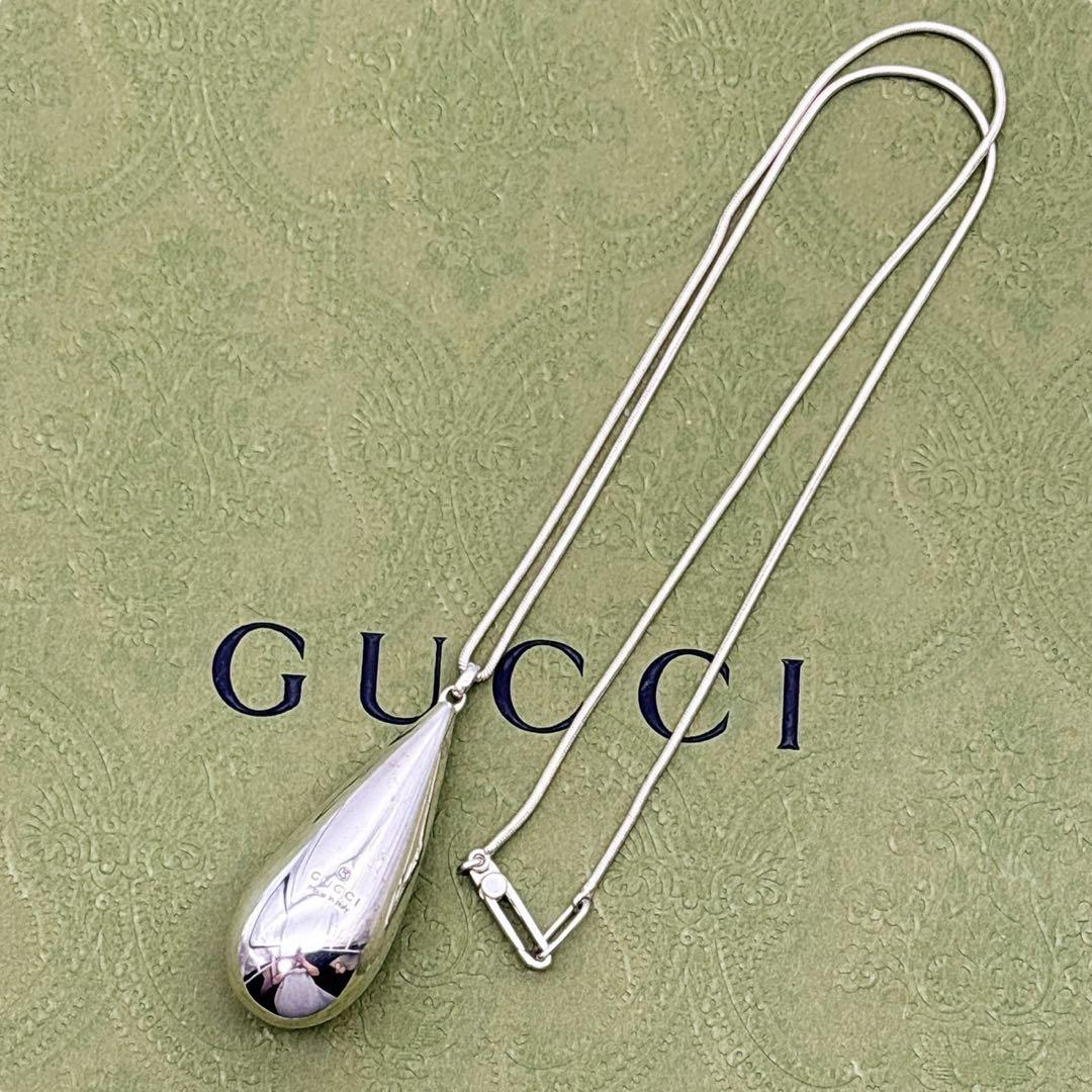 グッチ ティアドロップ ネックレス ペンダント シルバー925 男女兼用