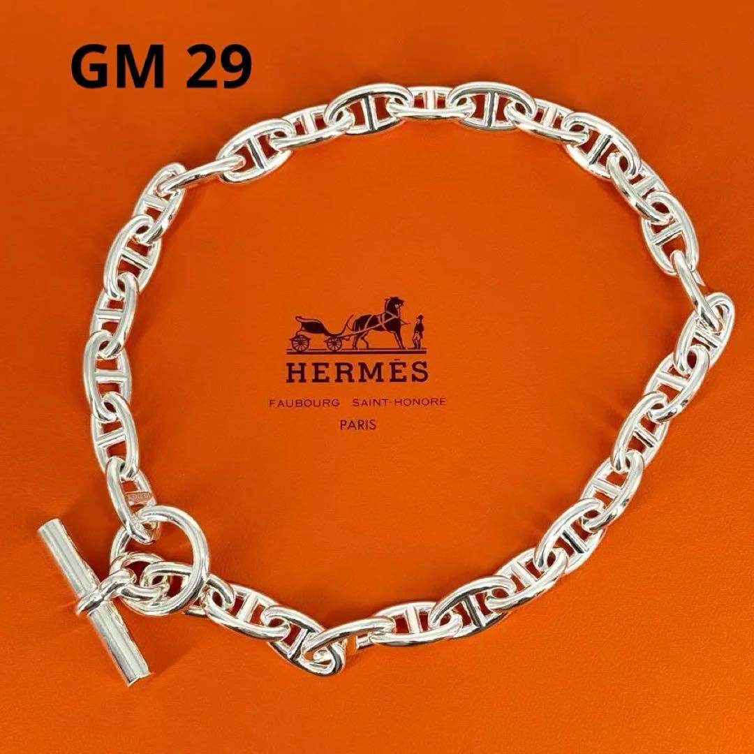 美品 HERMES シェーヌダンクル ネックレス GM 29 シルバー 入手困難
