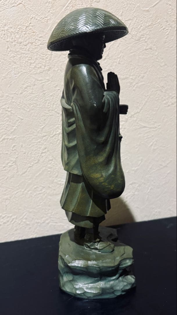 仏教美術 親鸞聖人像 古美術品 金属製 置物 約25cm 浄土真宗 ブロンズ
