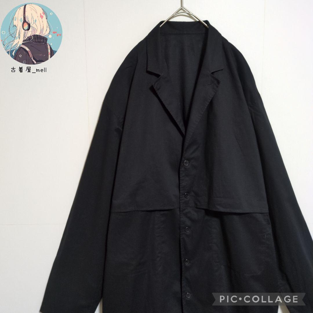 美品　ヨウジヤマモトプールオム　シャツジャケット　19SS　黒　ビックシルエット 美品 ヨウジヤマモトプールオム シャツジャケット 19SS 黒 ビック