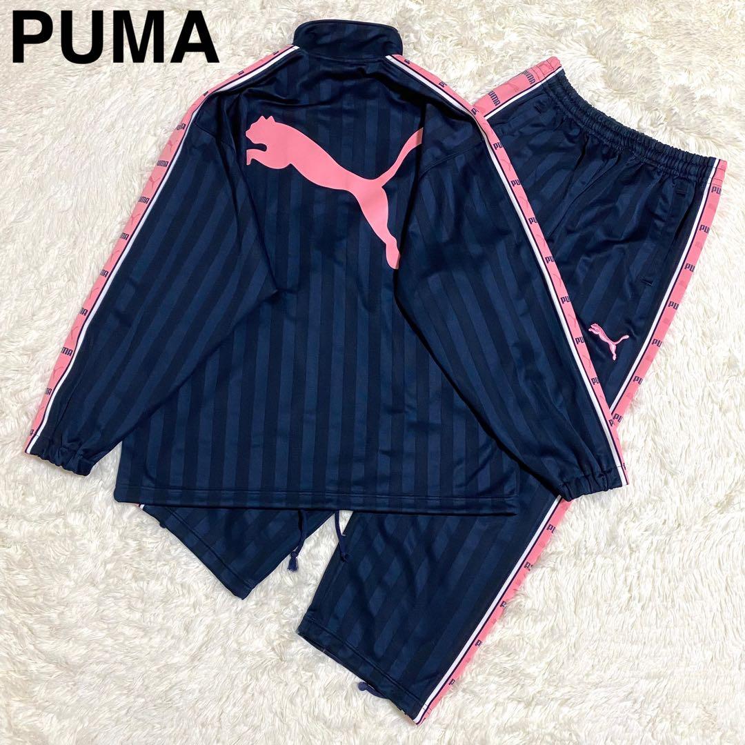 y2k プーマ ジャージ セットアップ 上下 刺繍 プージャ ネイビー