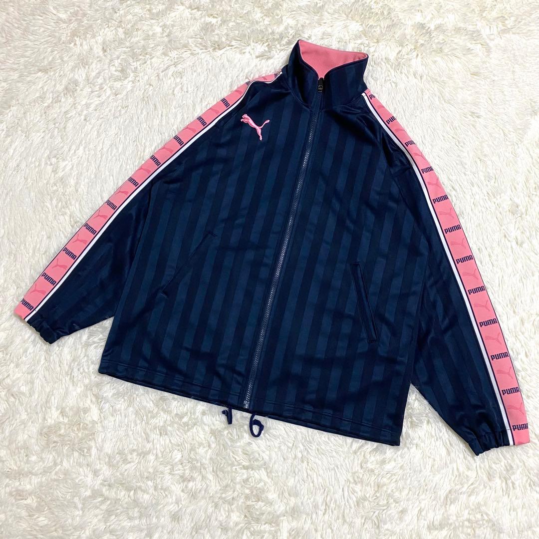 y2k プーマ ジャージ セットアップ 上下 刺繍 プージャ ネイビー