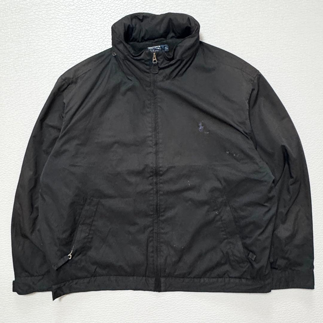 ポロラルフローレン ナイロンジャケット 黒 XXL スイングトップ 刺繍