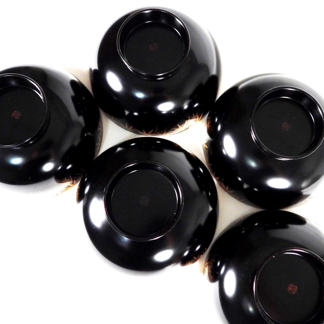 木田理平造 本金時代蒔絵 桐竹紋 吸物椀 五客 共箱