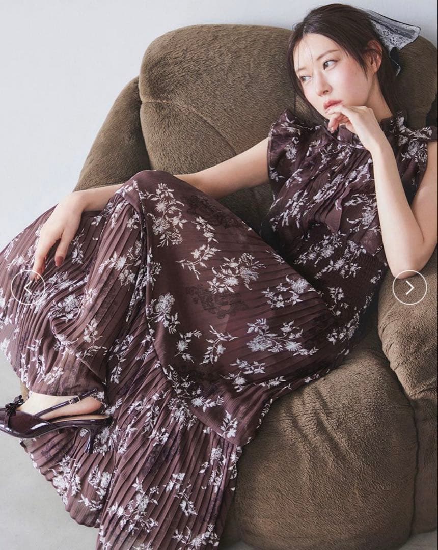 snidel♡スナイデル♡プリント プリーツ シャーリング ワンピース サイズ0 SNIDEL（スナイデル） ワンピース 「00サイズあり」プリントプリーツ