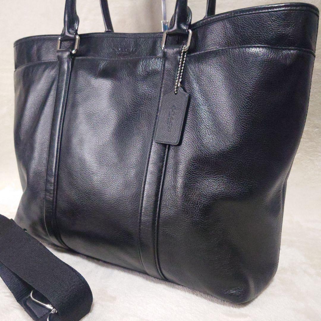 美品】コーチ トートバッグ メトロポリタン 2way 大容量 A4収納可能 黒
