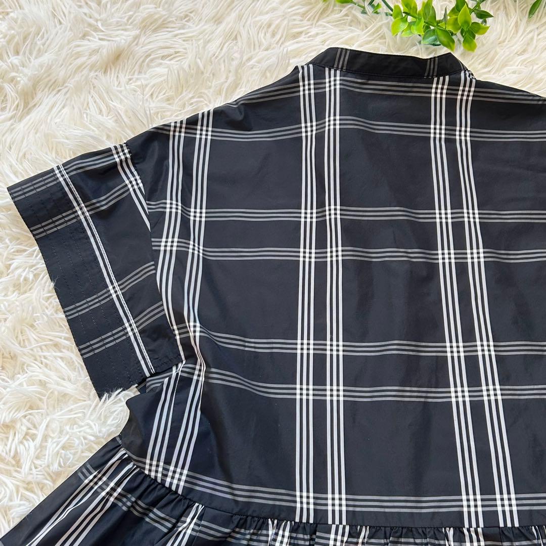《美品》ユナイテッドアローズ タフタステッチ ペプラム ブラウス チェック