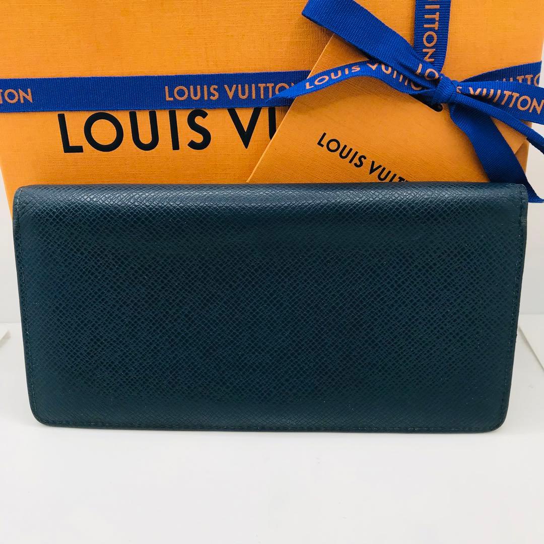 ルイヴィトン✨タイガ ポルトフォイユ ロン 長財布 お札入れ 紺 ブルー