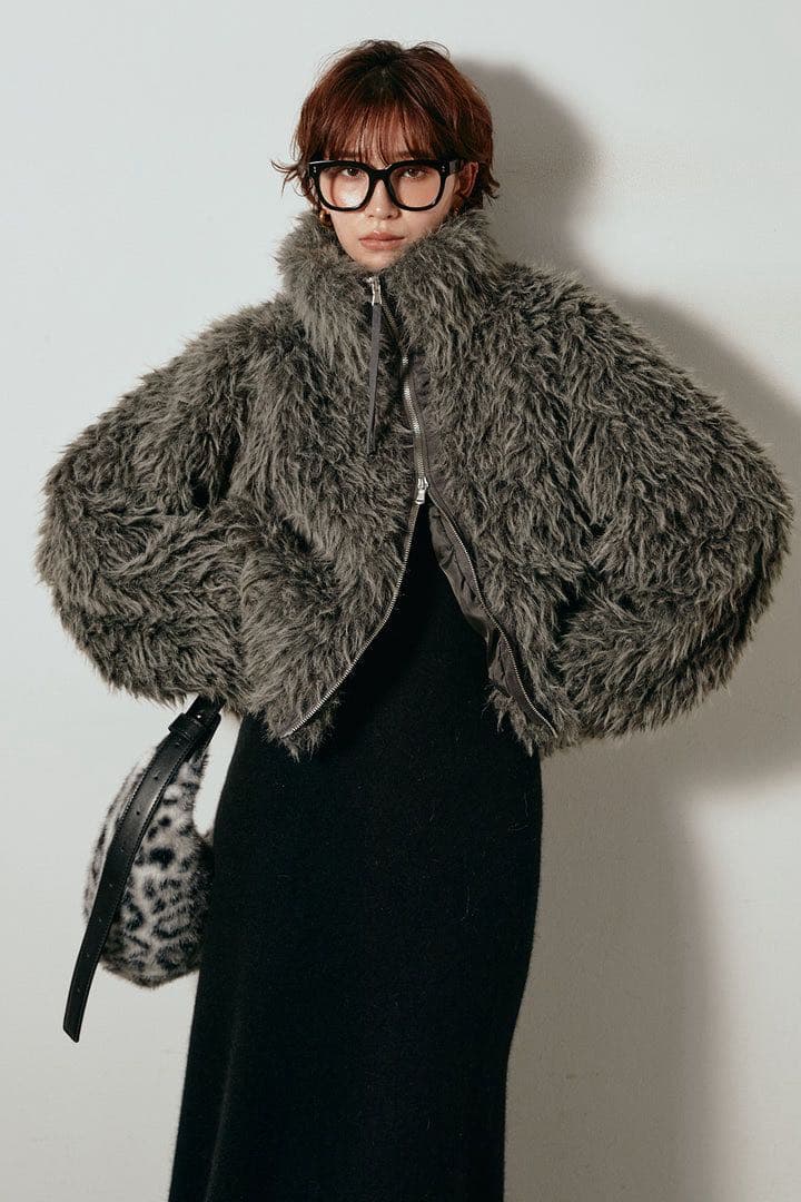 ミックスシープファースタンドブルゾン ESICA エシカ ブルゾン ファー