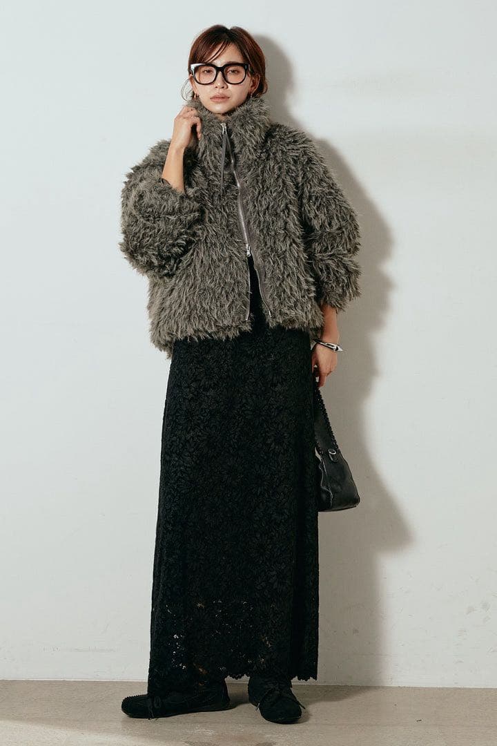 ミックスシープファースタンドブルゾン ESICA エシカ ブルゾン ファー