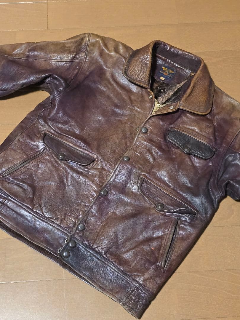 忍*様 60s国産ビンテージ.レザージャケット.ジャパン.茶色