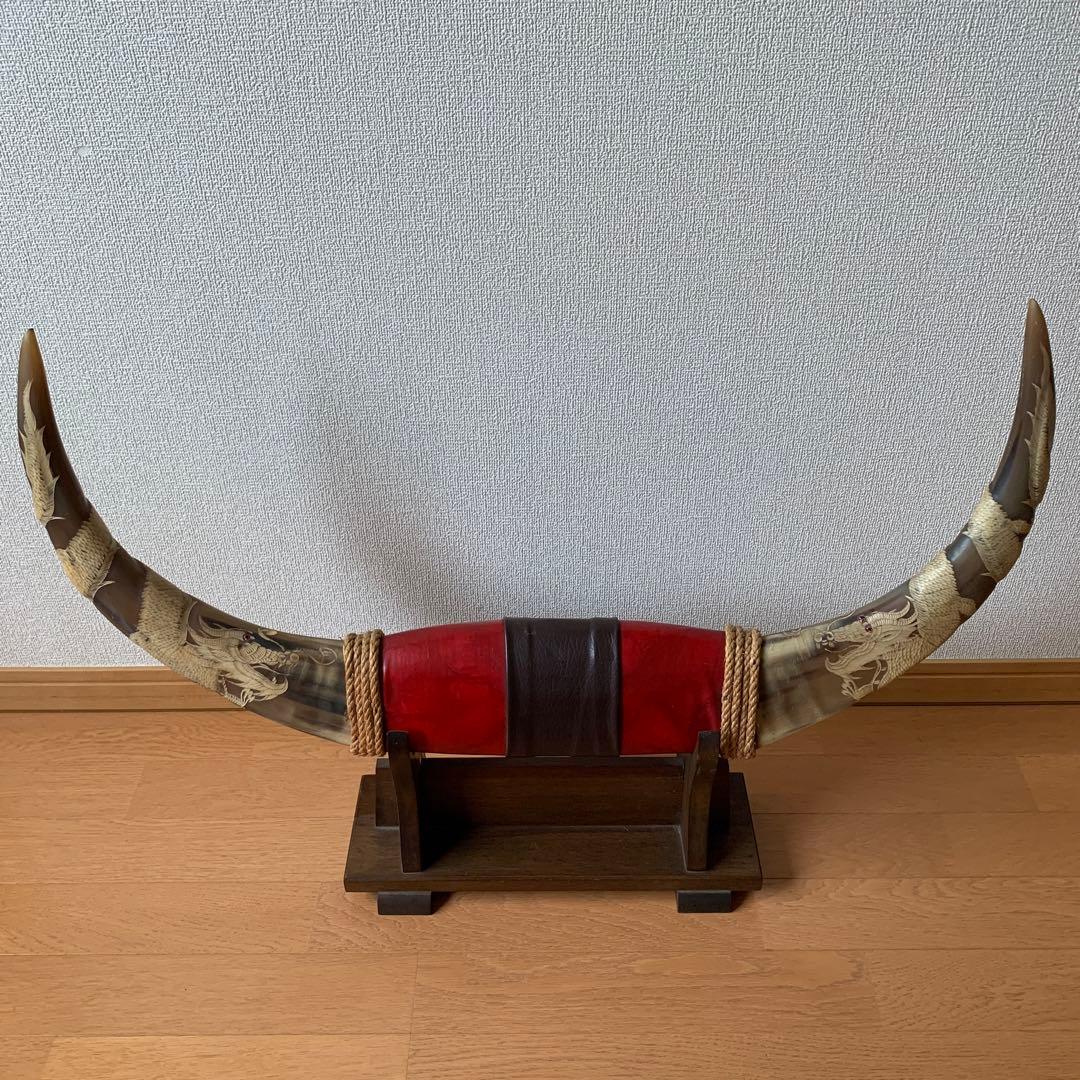 水牛の角 置物 オブジェ 龍 アンティーク - メルカリ