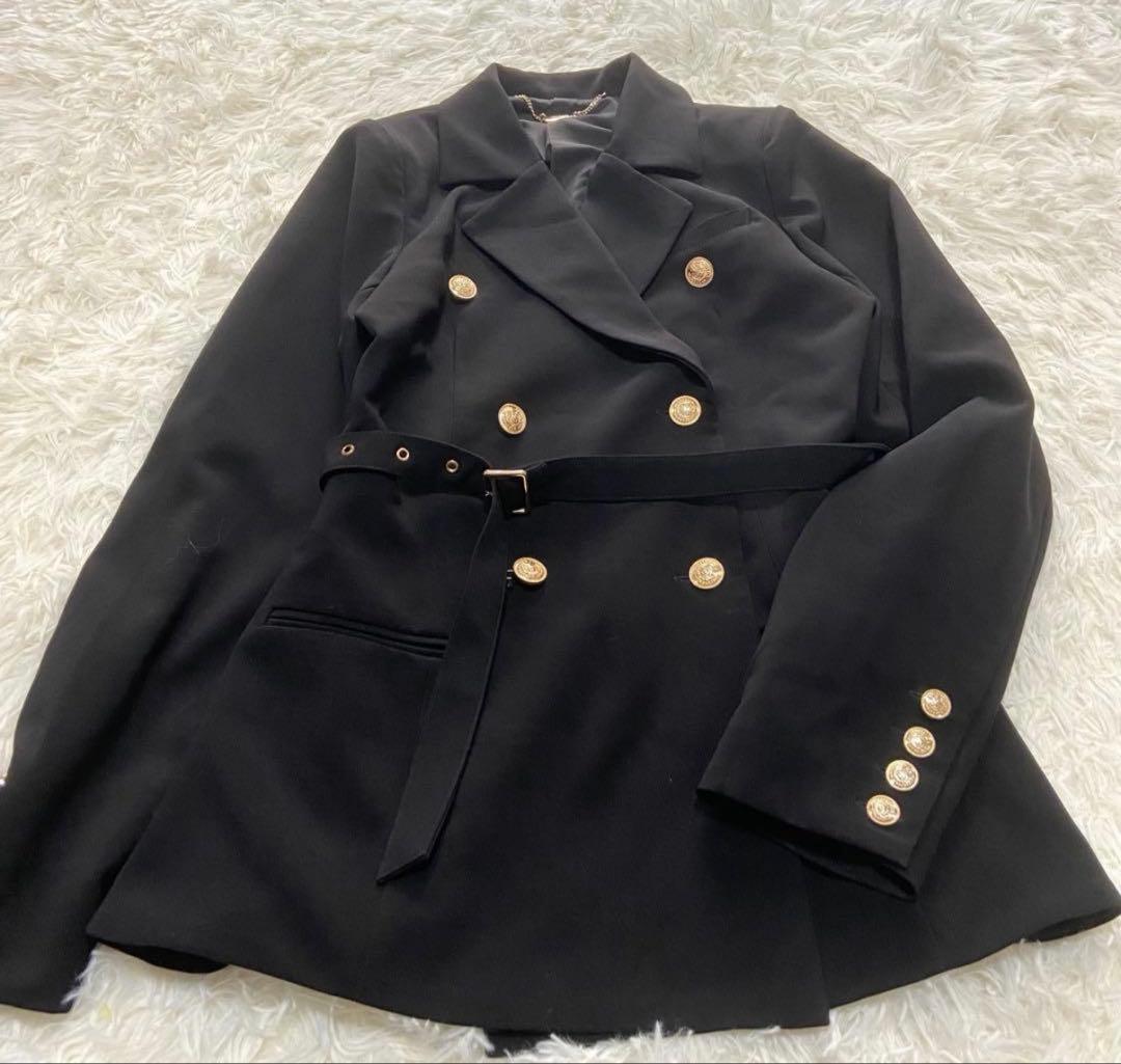 美品rosemuse(ロゼミューズ)ジャケット 金ボタン ジャケット ブラック