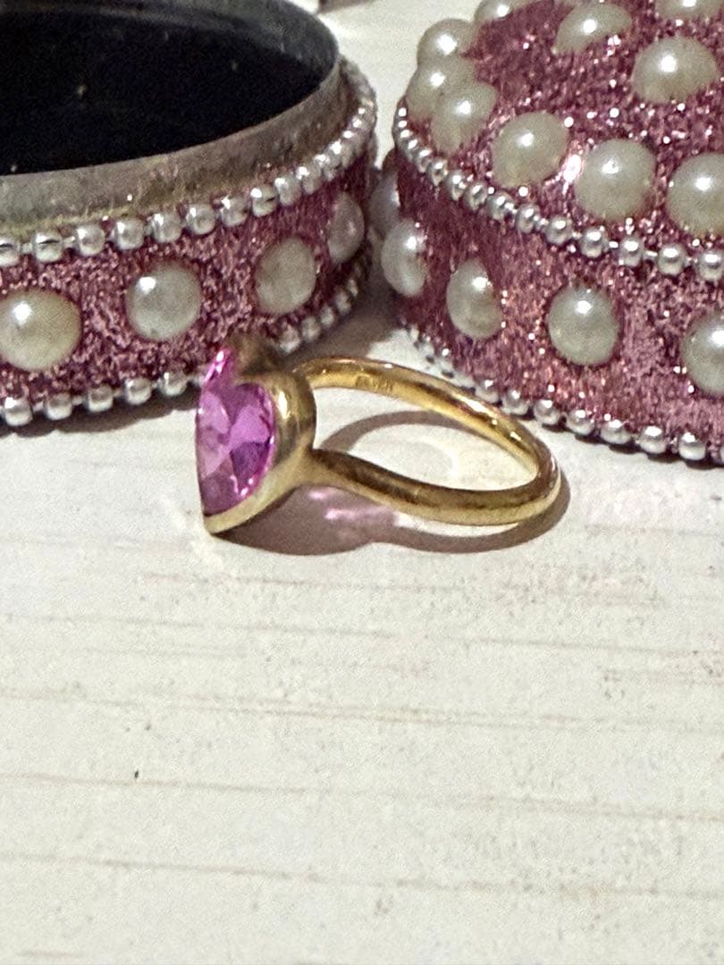 マジョラム marjoram ピンクサファイア ハート型ピンクストーンリング