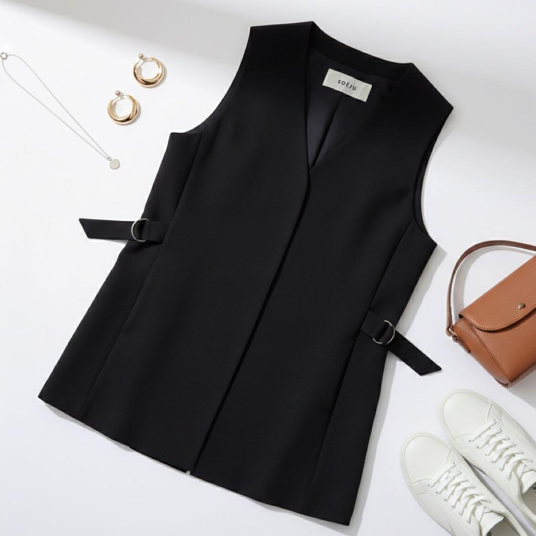 soeju ソージュ ソフトオックスノーカラージレ ベスト ネイビー - メルカリ