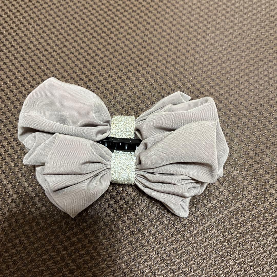 ラフィネリボン バナナクリップ(ピンクベージュ ラフィネリボン バナナクリップ(ピンクベージュ) | バナナクリップ