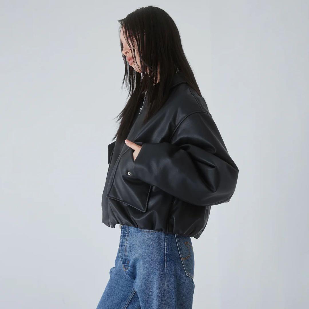 SeaRoomlynn✴︎シールームリン✴︎ ECOレザーPUFFY Zipブルゾン