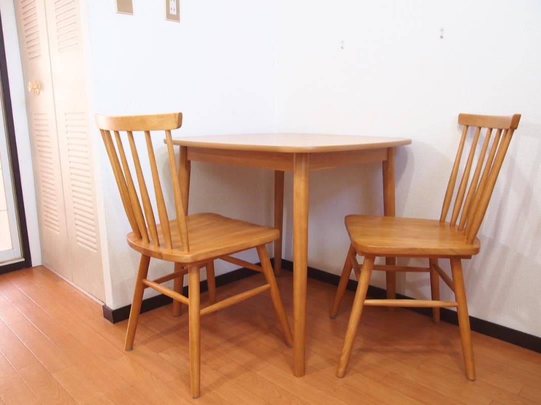 美品】タンスのゲン 2人用 ダイニングテーブル/WRT38テーブル ウッド家具