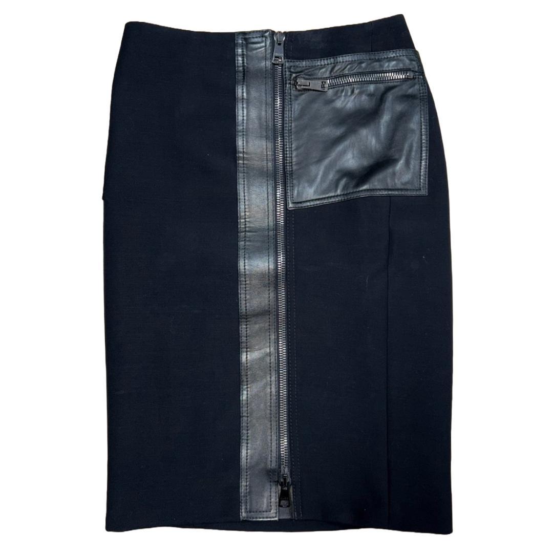 GUCCI 01aw トムフォード期 レザー 切り替え スカート アーカイブ