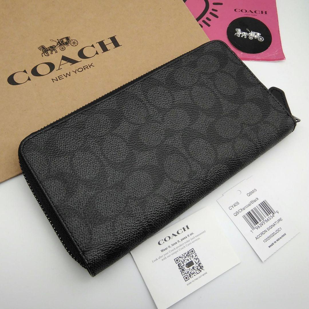 新作 新品 COACH 長財布 シグネチャー メンズ - メルカリ