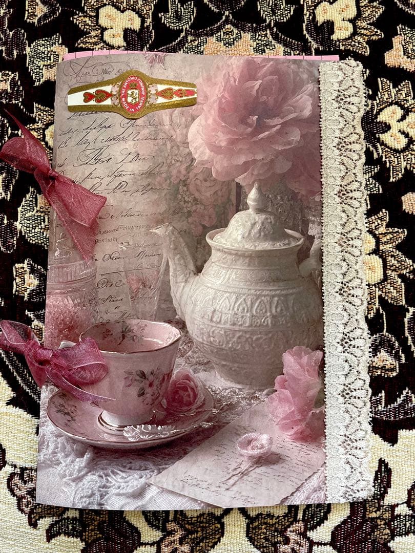 ハンドメイド☆ジャンクジャーナル雑記帳(pink antique) メモ束帳