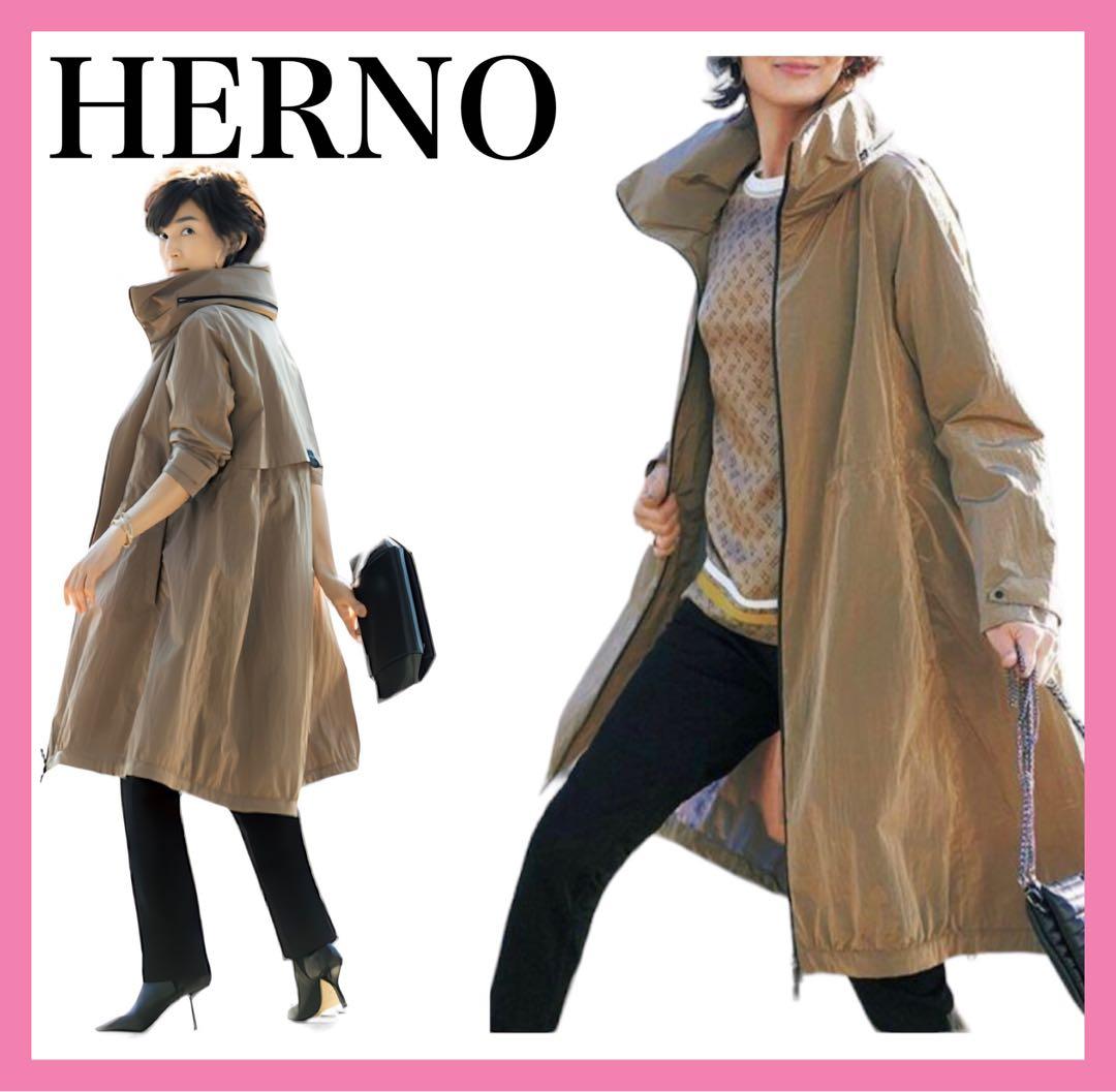 極美品✨HERNO プレシャス掲載 21SS フード付 スプリングコート 42