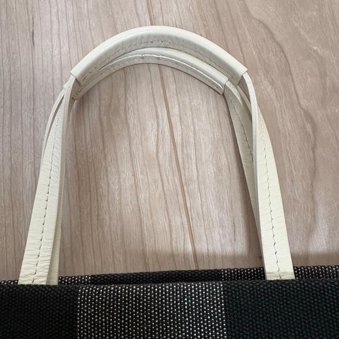 極美品 アニエスベー A4対応 ギンガムチェックトートバッグ 刺繍 縦長