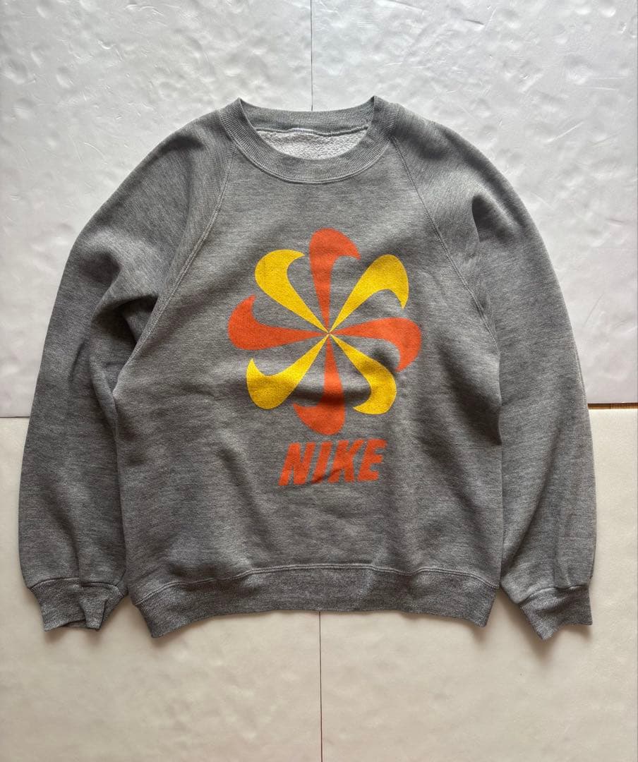 70s 80s old nike USA製 bootleg 風車 ラグラン NIKE(ナイキ) / 80S/風車/ラグランスウェット/--/コットン/NVY/無地