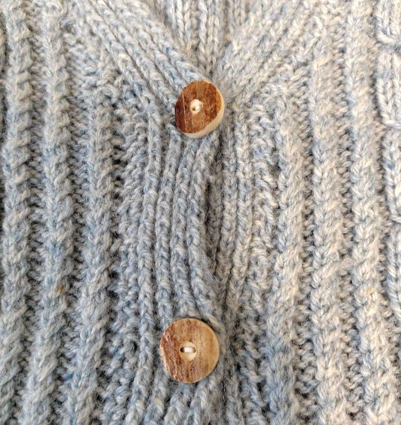 希少90sスコットランド製 肉厚アランニットカーディガン