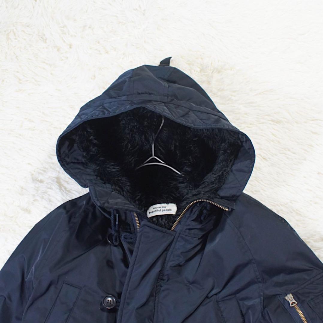 美品 裏ボア《beautiful people》N-3B(150)フライト 紺