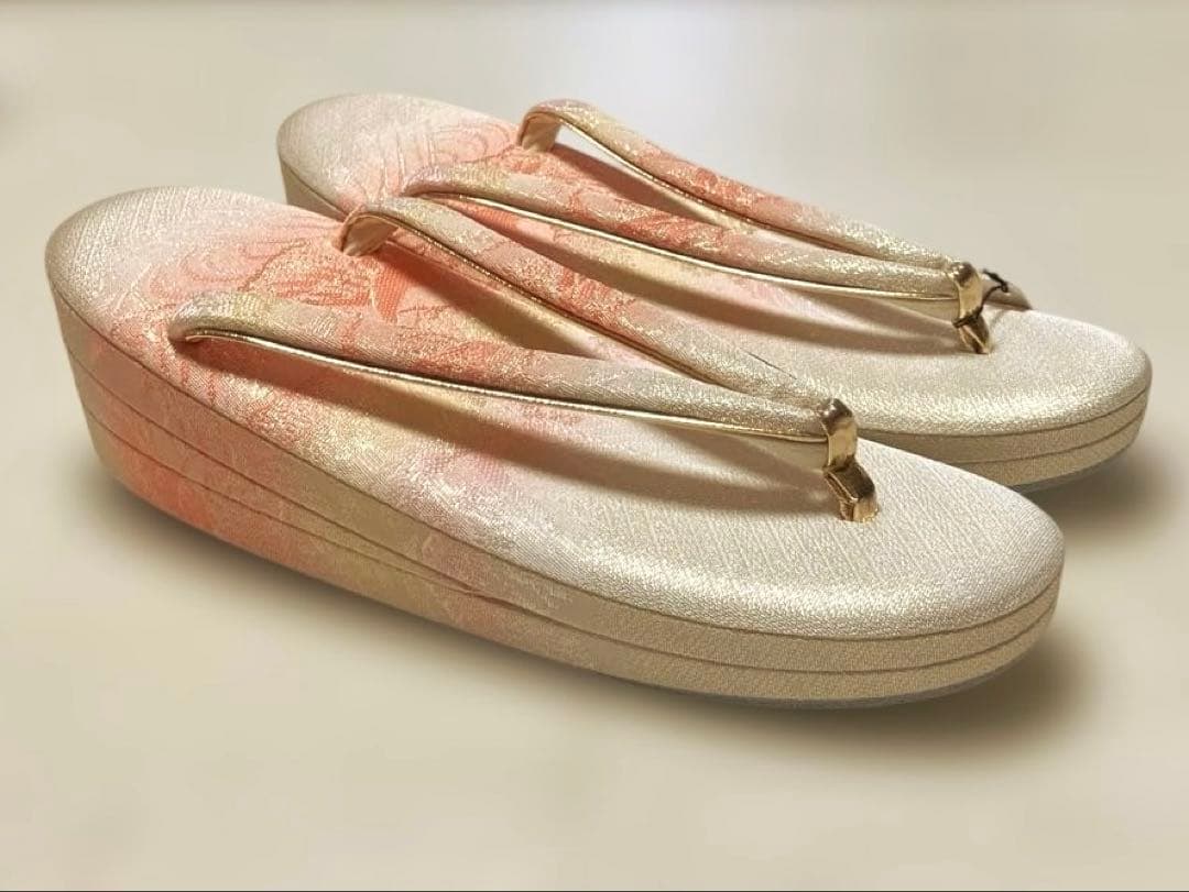 《未使用・木箱付き》佐賀錦　草履バッグセット　花こまち