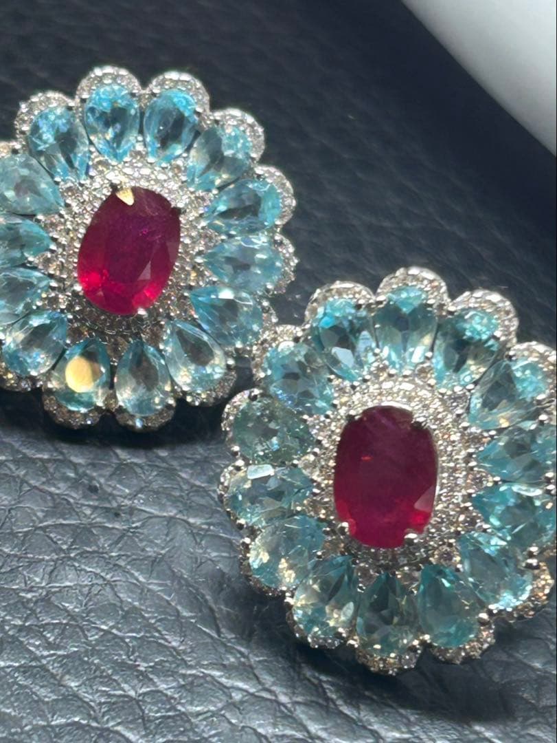 lomilomi様専用❣️天然ルビー✖️アパタイトデザインリング10号