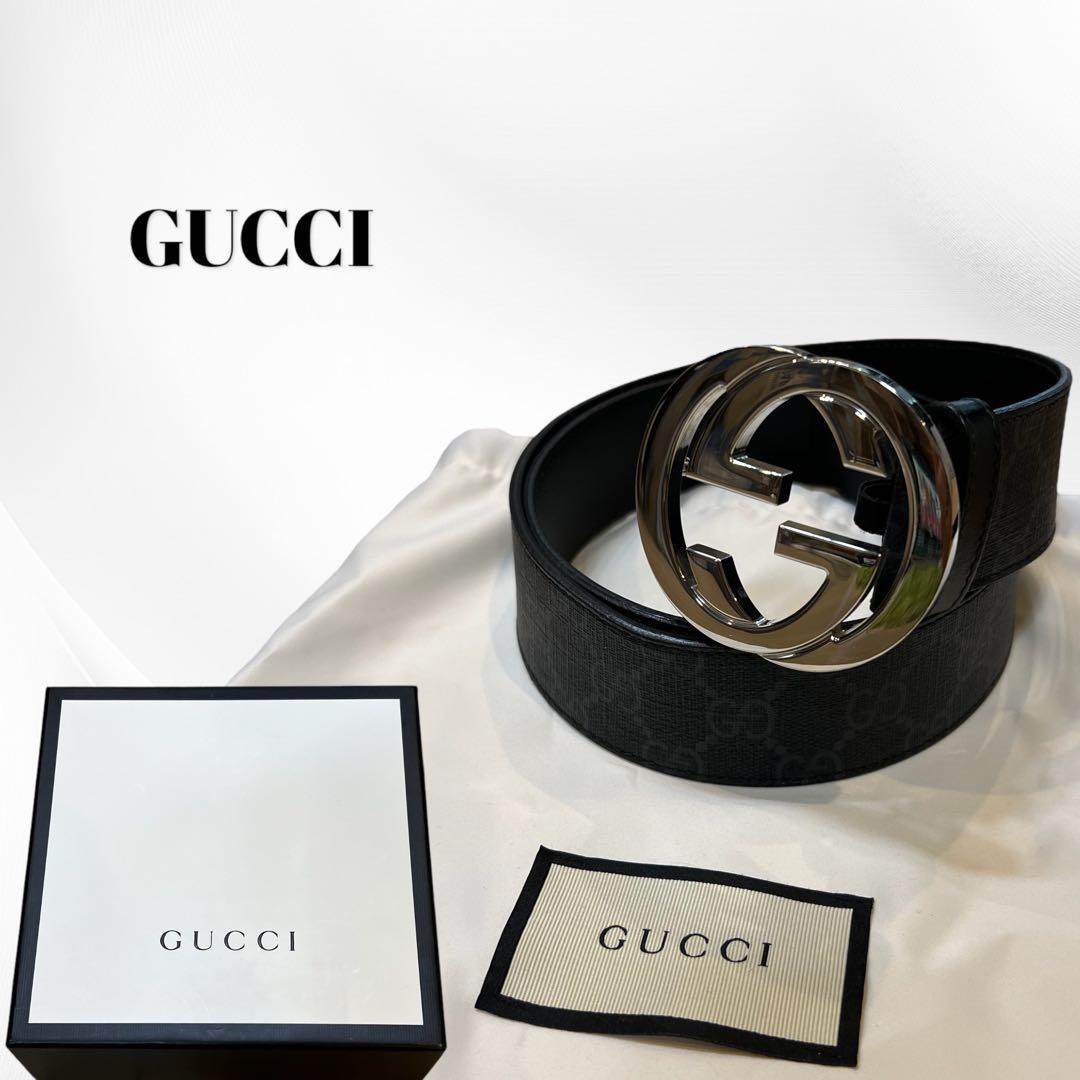 高級 人気 GUCCI グッチ インターロッキングG GGスプリーム ベルト インターロッキングG バックル付き ベルト ・GGスプリーム キャンバス