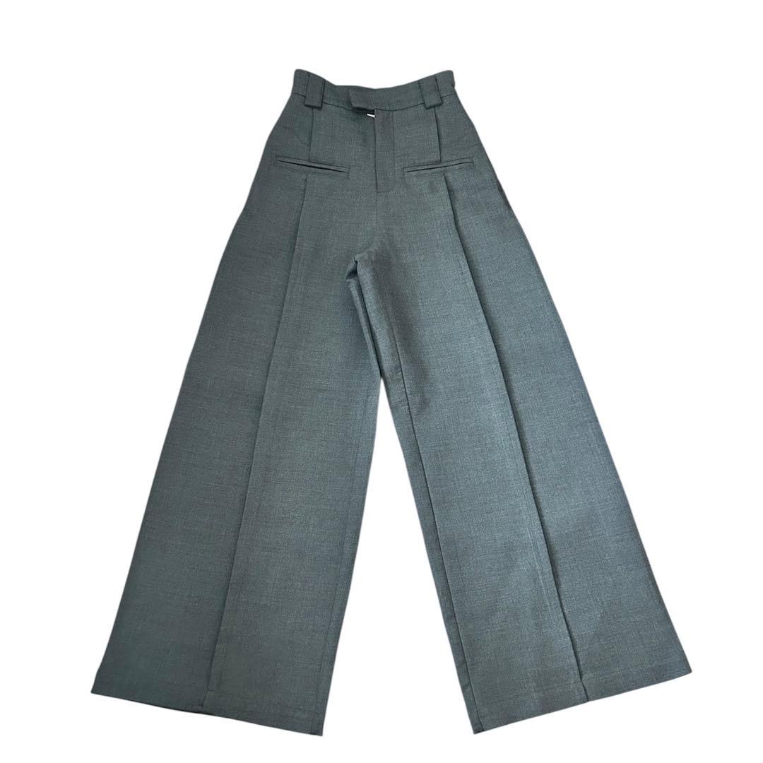 Fax Copy Express* グレー ワイドパンツ - メルカリ