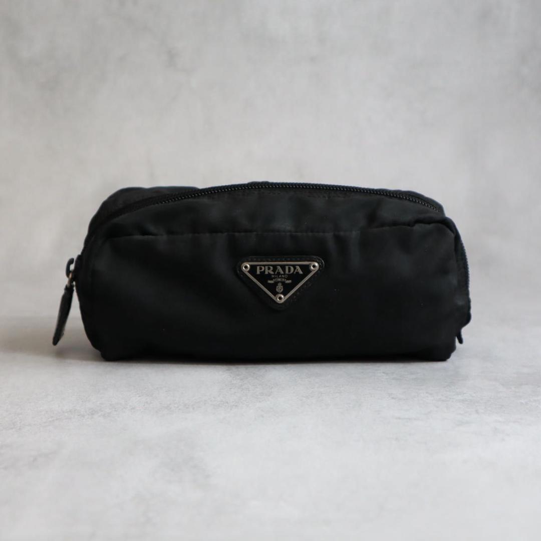 PRADA プラダ / テスートトライアングルポーチ ナイロン ブラック