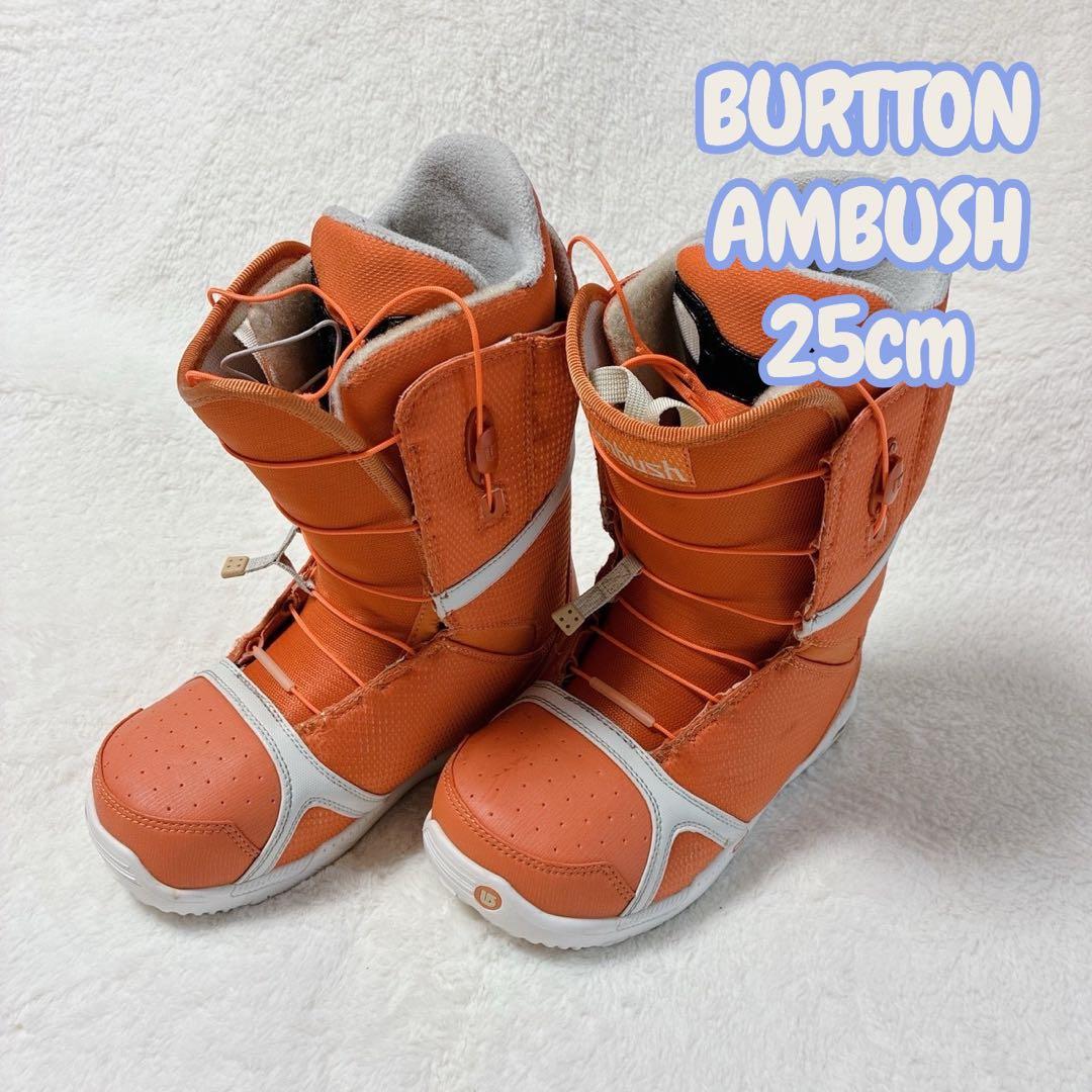 BURTON AMBUSH スノーボードブーツ メンズ 25cm オレンジ BURTON (バートン) スノーボードブーツ メンズ SIZE 27.5cm レッド