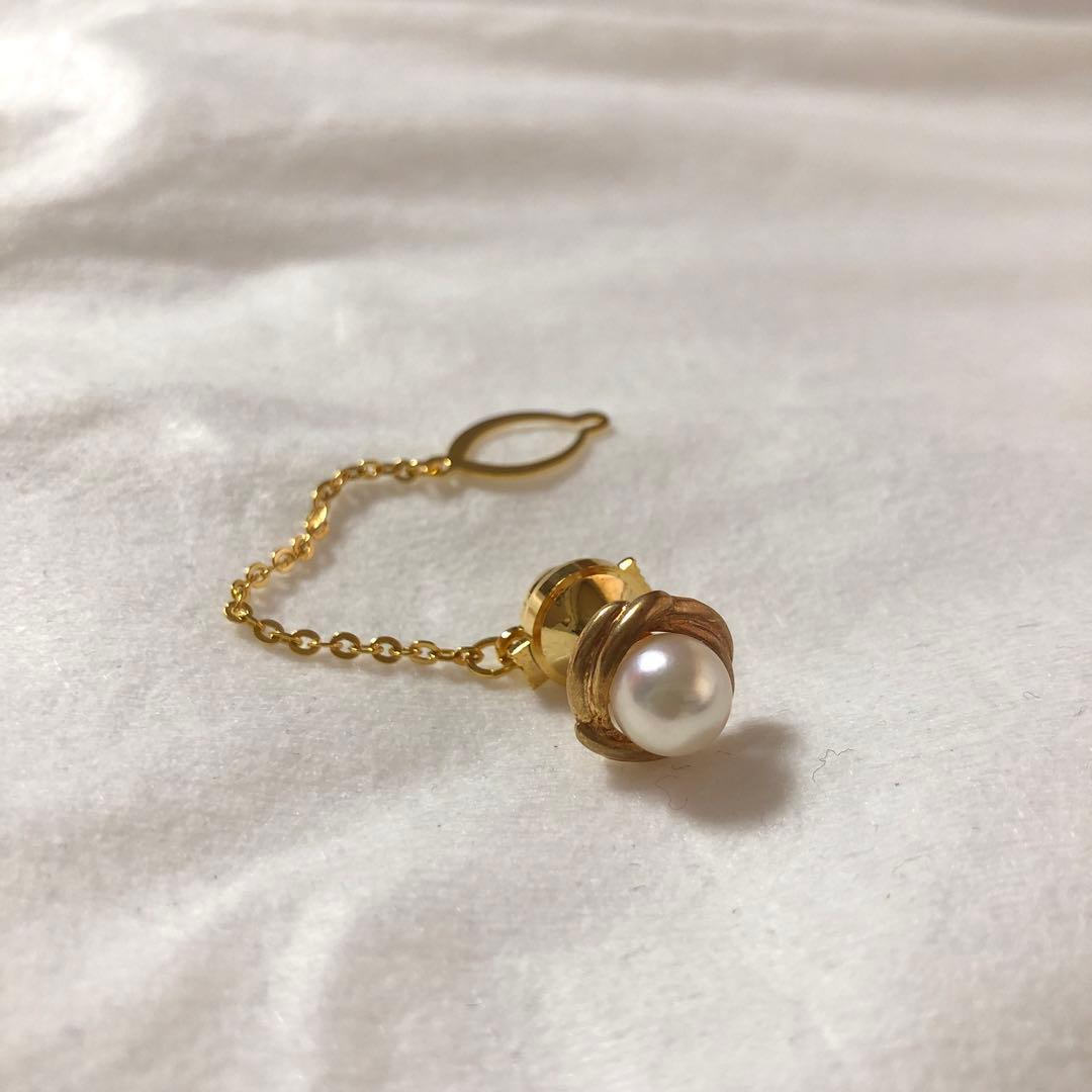 本真珠 タイタック ネクタイピン K18 - メルカリ