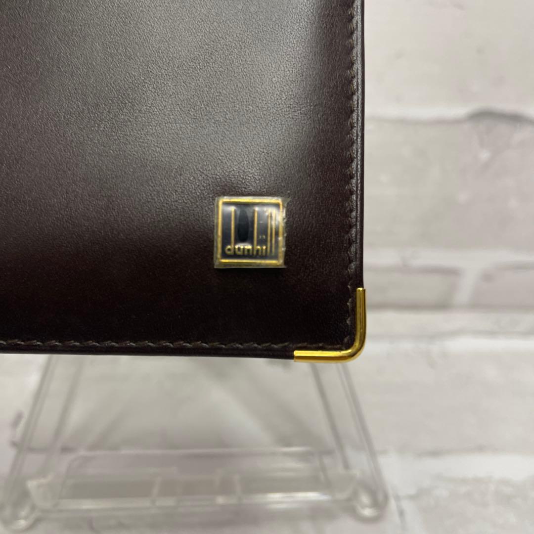 未使用品)大人気、ダンヒル、折財布、オールレザー、人気色、茶、金