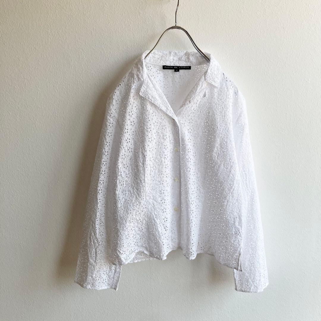ラルフローレン ブラックレーベル 花柄 レース 開襟シャツ ジャケット