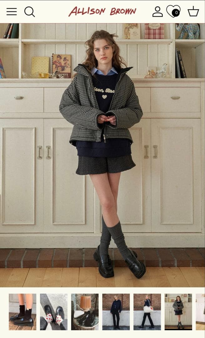 Allison brown 紗栄子 チェック柄リバーシブルダウンジャケット - メルカリ